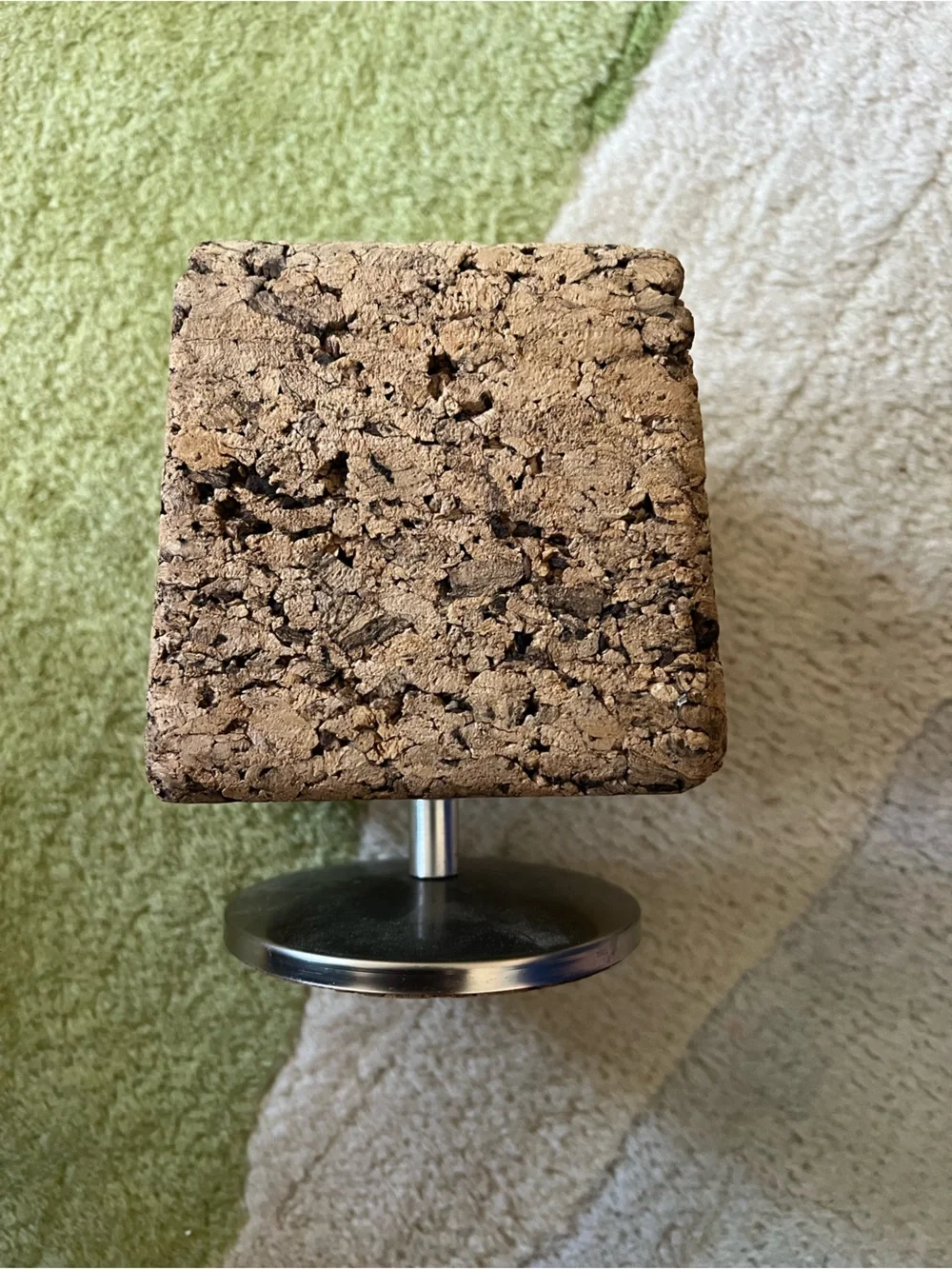 Mid Century Modern Cork & Chrome Rotating Desk Pencil Pen Holder Park Sherman